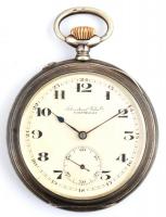 Ezüst (Ag) IWC Schaffhausen zsebóra, másodperc mutatóval, jelzett, működő állapotban, szép számlappal d:52 mm./ cca 1910 Vintage Silver (Ag) IWC Schaffhausen pocket watch, with secondhand, works well