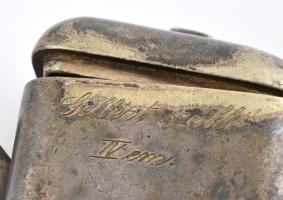 Szandrik ezüstözött alpakka tejkiöntő. Art deco, Gellért szálló IV. em. gravírozással 12x7,5 cm