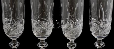 Kristály boros készlet 6 db pohár Ajka kristály, Jelzett, hibátlan
