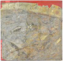 Csáji Attila (1939-): Folyópart, 1968-70 körül. Vegyes technika, farost, jelezve középen lent. Attil...