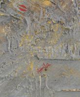 Csáji Attila (1939-): Folyópart, 1968-70 körül. Vegyes technika, farost, jelezve középen lent. Attil...