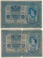 1902. 1000K román felülbélyegzéssel a német nyelvű oldalon (2x) T:III,III-