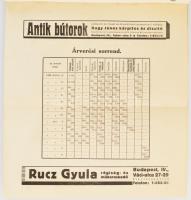 1938 Árverési közlöny. XIX. évf. 6. rendkívüli szám. Bp., Stádium,  Papírkötésben
