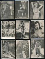 cca 1965 A férfi tárcák titkos díszei, trafikokban árult erotikus fényképek, Fekete György (1904-1990) budapesti fényképész hagyatékából 9 db archív fotó, 9x6 cm