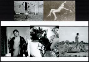 Különböző időpontokban, több szerző által és több fotómodell közreműködésével készített, szolidan erotikus felvételek, 13 db mai nagyítás, 13x18 cm és 9x12 cm között
