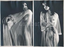 cca 1971 Sejtelem és rejtelem, szolidan erotikus felvételek, 5 db vintage fotó, doku-fotópapírra nag...