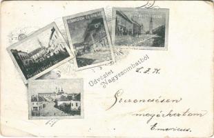 1899 (Vorläufer) Nagyszombat, Tyrnau, Trnava; Ferenc József tér, Gimnázium és árvaház, Alsó Hosszú és Nagy Lajos utca / square, streets, grammar school, orphanage. Art Nouveau (EB)