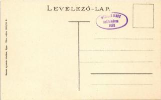 Eger, Főgimnázium. Szecessziós keret magyar zászlóval és címerrel. Art Nouveau