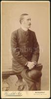 cca 1897 Budapest, Goszleth István (1850-1913) budapesti fényképész műtermében készült, keményhátú, vintage fotó, 20,5x10,5 cm