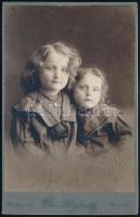 1905 Temesvár, Róna és Dajkovits fényképészek műtermében készült, keményhátú vintage fotó, 16,8x10,6 cm