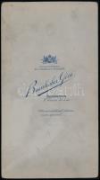 cca 1912 Budapest, Brunhuber Géza fényképész műtermében készült, keményhátú vintage fotó, 11,4x20,3 ...