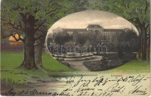 1901 Nagyszeben, Hermannstadt, Sibiu; Erlenpark. Carl F. Jickeli, Szecessziós litho erdő / park. Art Nouveau, forest, litho