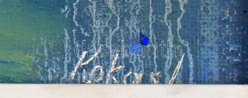 Kokas Ignác (1926-2009): Viadukt. Plextol, farost, jelzett. Fa keretben, 31,5×46 cm