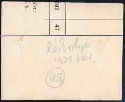 1931 Kinszki Imre (1901-1945) budapesti fotóművész hagyatékából, a szerző által feliratozott vintage...