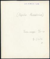 cca 1928 Kinszki Imre (1901-1945) budapesti fotóművész hagyatékából, a szerző által feliratozott vin...