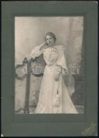 cca 1898 Baja, Goldstein R. fényképész műtermében készült, keményhátú vintage fotó, 19,8x14 cm