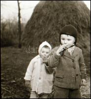 cca 1960 Nagyréde, disznóvágás, disznótor, Kotnyek Antal (1921-1990) budapesti fotóriporter hagyaték...