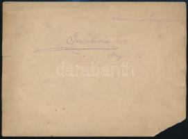 1919 Feliratozott vintage katonai fotó, a kép sarka hiányzik, 13x17,8 cm