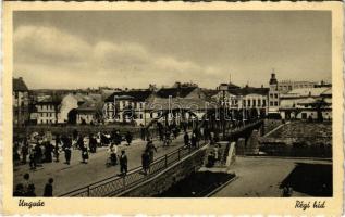 1939 Ungvár, Uzshorod, Uzhhorod, Uzhorod; Régi híd, kerékpár / bridge, street view, bicycle (EK)
