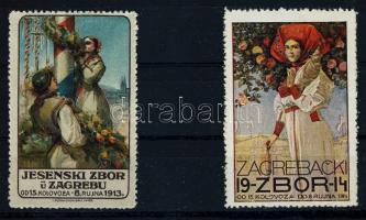 1913-1914 2db Zágráb levélzáró