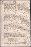 1800 Pesten, 1798-ban kelt latin nyelvű kötelezvény szöveghű átirata 1800-ból, a táblabíró aláírásával, vörös viaszpecsétjével