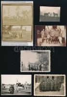 cca 1945 előtt készült katonai felvételek, 13 db vintage fotó, három datálva, 9x14 cm és 6x6 cm közö...