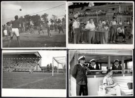 cca 1962 Tiszavölgyi József (1909-?) budapesti fotóriporter hagyatékából 13 db vintage fotó, részben jelzett, vagy feliratozott, 8,211,6 cm és 18x24 cm között