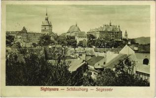 1930 Segesvár, Schässburg, Sighisoara; látkép, Városháza / general view, town hall (Rb)