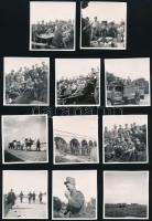 1941 Thöresz Dezső (1902-1963) békéscsabai gyógyszerész és fotóművész hagyatékából 11 db vintage fotó, orvosok és gyógyszerészek közös katonai kiképzése idején, egy hortobágyi portyáról (dokumentálva egy albumban volt), 6x6 cm