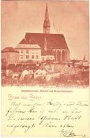1899 (Vorläufer) Steyr, Stadtpfarrkirche, Pfarrhof und Margaretenkapelle / church, parish, chapel