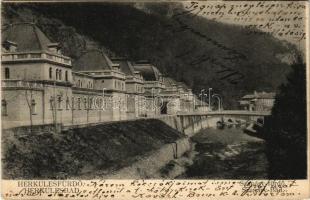 1905 Herkulesfürdő, Herkulesbad, Baile Herculane; Szapáry fürdő, híd / Szapáry Bad / spa, bath, bridge