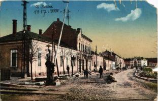 1916 Zsolna, Sillein, Zilina; Újzsolna, utca, sorompó / Neu-Sillein / new colony, street view, barrier (b)