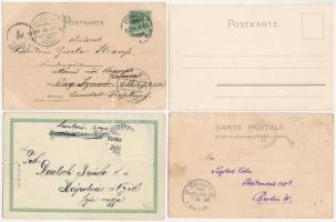 10 db RÉGI külföldi szecessziós litho város képeslap / 10 pre-1900 European Art Nouveau, floral, lit...