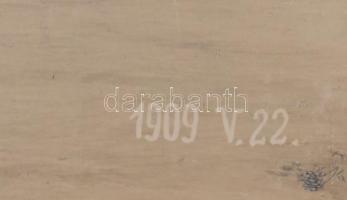 1909 Az épülő komáromi vasúti Duna-híd, fotó kartonon, 22x28 cm