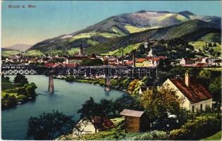 Bruck an der Mur (Steiermark), general view, bridge. Verlag Jos. A. Kienreich