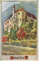 1918 Merano, Merano (Südtirol); Schloss Tirol bei Meran (Tirolo) / castle. Deutsche Schulverein Karte Nr. 337. art postcard