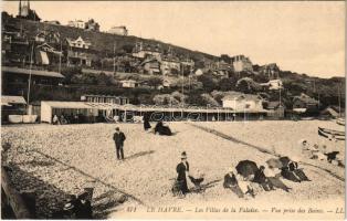 Le Havre, Les Villas de la Falaise, Vue prise des Bains / villas, beach, cabins