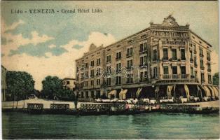 Venezia, Venice; Grand Hotel Lido, Caffe e Ristoratore / hotel, café and restaurant, boats