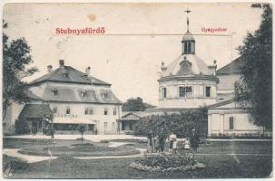 Stubnyafürdő, Túróchévíz, Stubnianske Teplice, Turcianske Teplice;  Gyógyudvar, étterem és kávéház. hiányos leporellólap / spa, bath, café and restaurant. incomplete leporello (b)