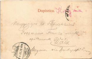 1908 Ljubljana; Laibach; Spitalske ulice / street view, bridge, castle. Kleinmayr & Fed. Bamberg...