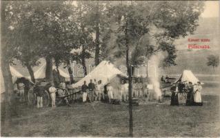 1910 Piliscsaba, Tábori sütés, K.u.K. katonák. Kriston József kiadása