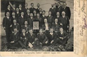 1912 Budapest, a "Budapesti Typographia Dalkör" működő tagjai 1903-ban