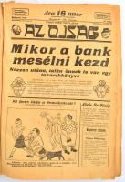 1934 Az Ojság c. szatirikus jiddis humorlap márciustól-decemberig tartó számai egybe fűzve.