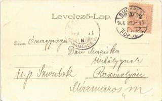 1900 Budapest, Duna part éjjel. Kunstanstalt Kosmos S. IX. litho