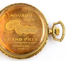 Movado 14K arany zsebóra. jelzett 14 köves szerkezettel. Dupla fedél. Működő, jó állapotban. 76,4 g,...