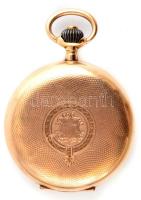 Jaccottet 14K dupla fedeles arany zsebóra. jelzett. Tisztitásra szoruló de jó állapotban. 84,6 g, d:...