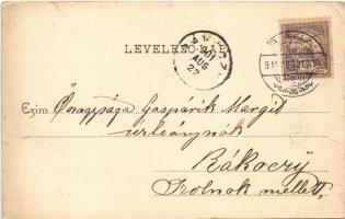 1901 Baja, Tóth Kálmán tér, templom, Goldschmidt Zsiga és Morvay Vilmos üzlete. Kollár A. kiadása (E...