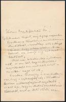 1886 Tisza Kálmán (1830-1902) miniszterelnök saját kézzel írt levele Szél Kálmán nagyszalontai esper...