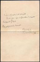 1886 Tisza Kálmán (1830-1902) miniszterelnök saját kézzel írt levele Szél Kálmán nagyszalontai esper...