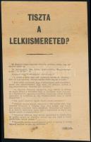 1944 Tiszta a lelkiismereted?  II. világháborús, szövetségesek magyar nyelvű szórólapja, amely Roosevelt elnököt idézi és a felelősök bíróság elé állítását ígéri / WW2 flyer of the Allied powers in Hungarian